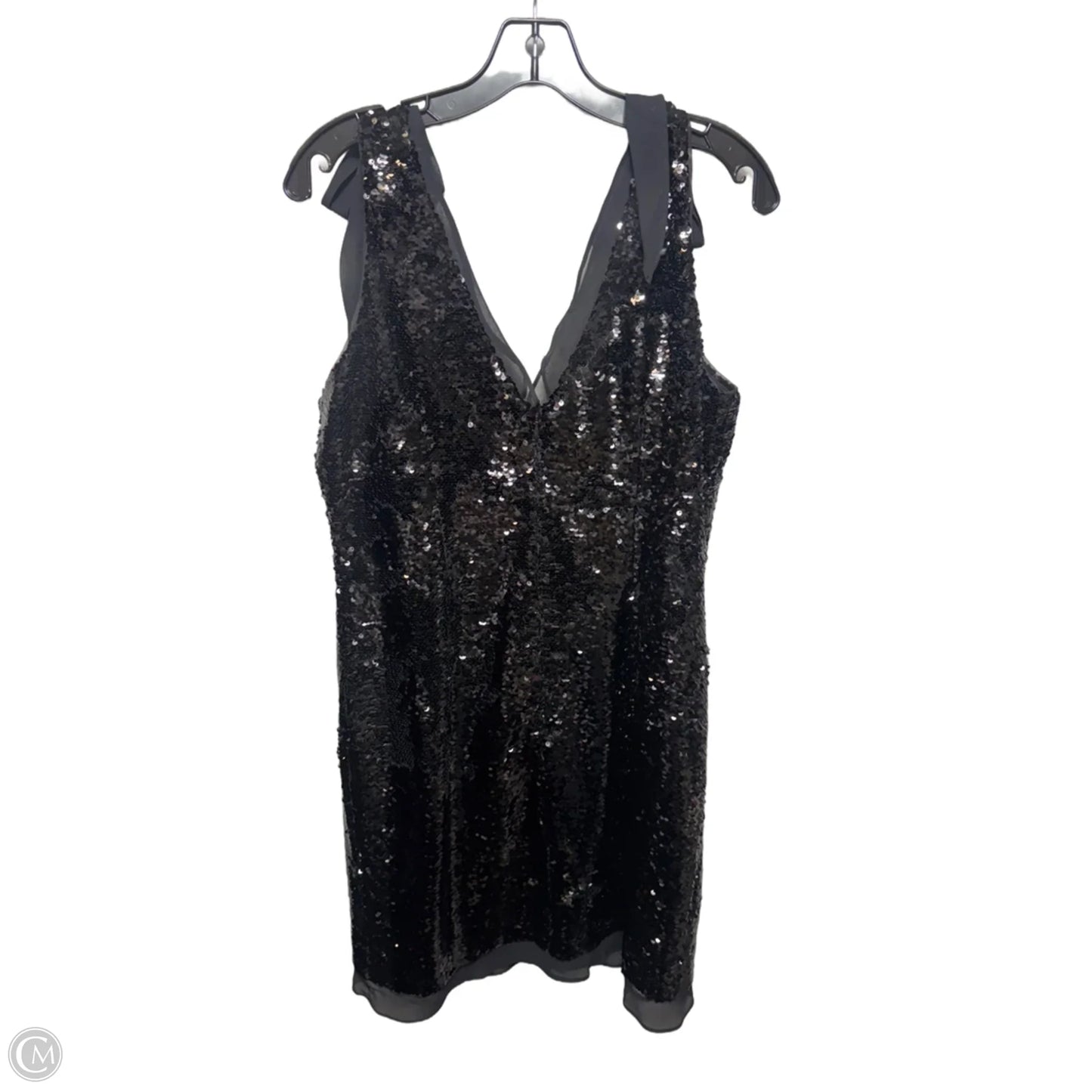 Sequin Embellished Mini Cocktail Dress By Aidan Mattox In Black, Size: 12