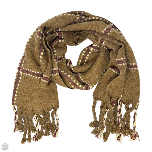 Chunky Long Scarf with Braided Fringe In Brown