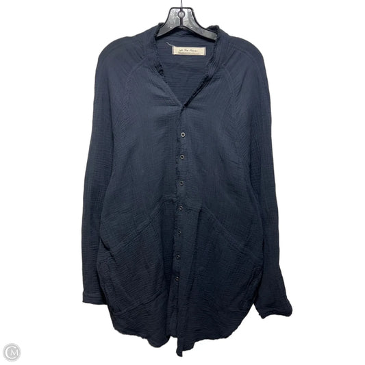 Cotton Gauze Top Long Sleeve By We The Free In Black-Navy, Size: Xl