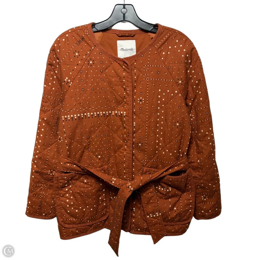 Belted Quilt Jacket By Madewell In Orange, Size: M