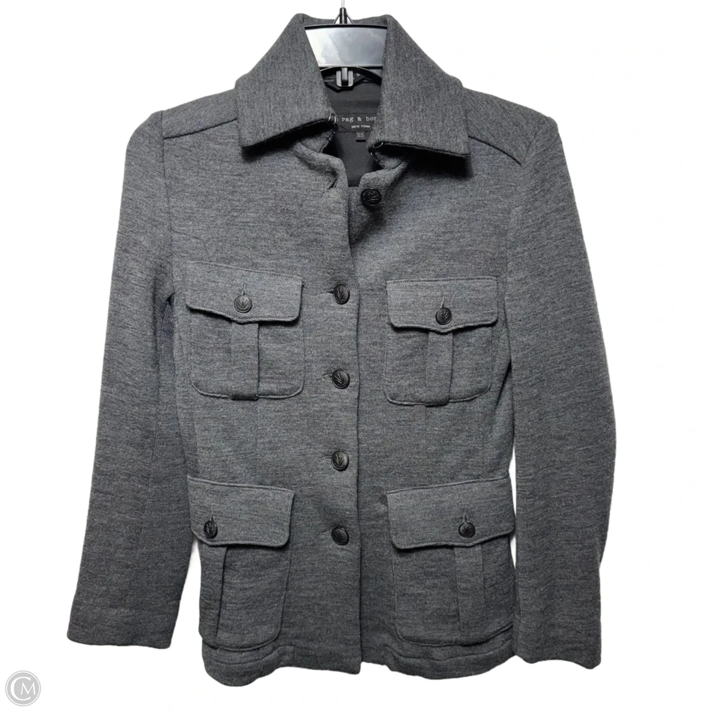 Merino Wool Military Jacket By Rag And Bone In Grey, Size: XS
