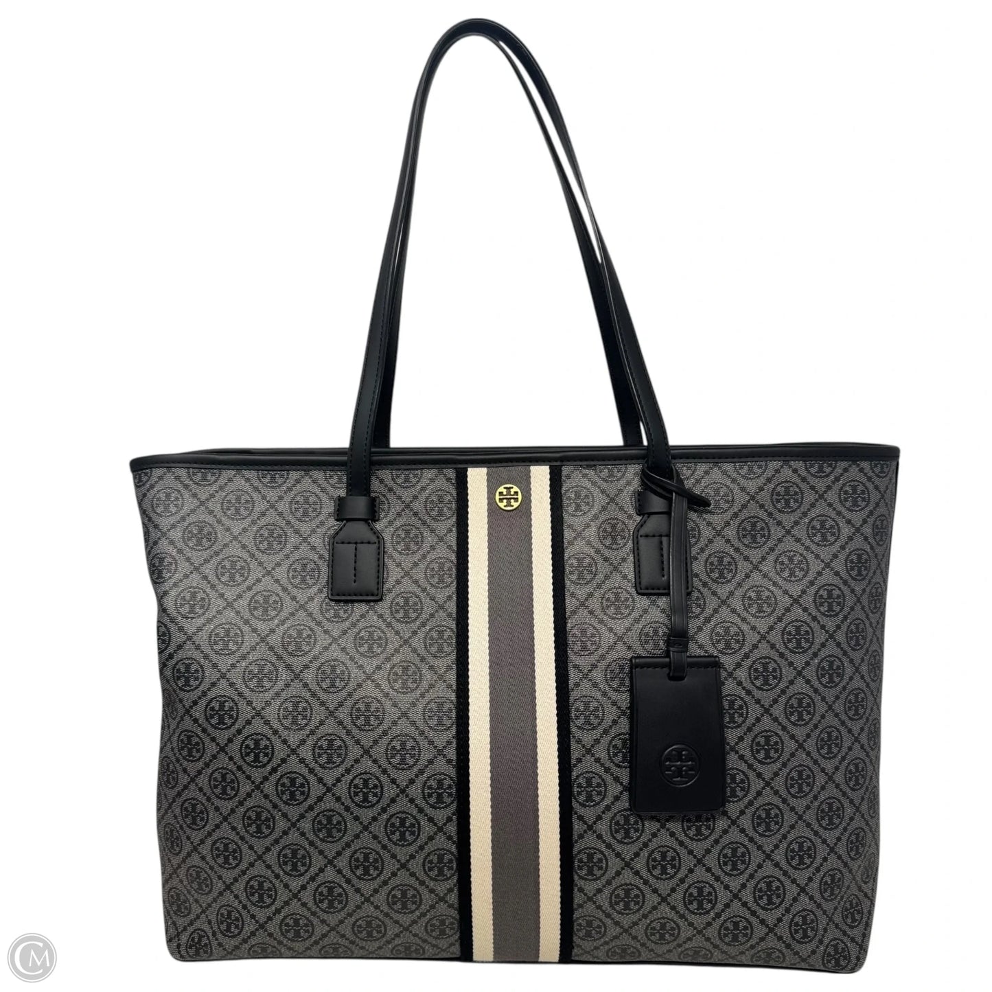 T Monogram Coated Canvas Tote Designer By Tory Burch, Size: Large