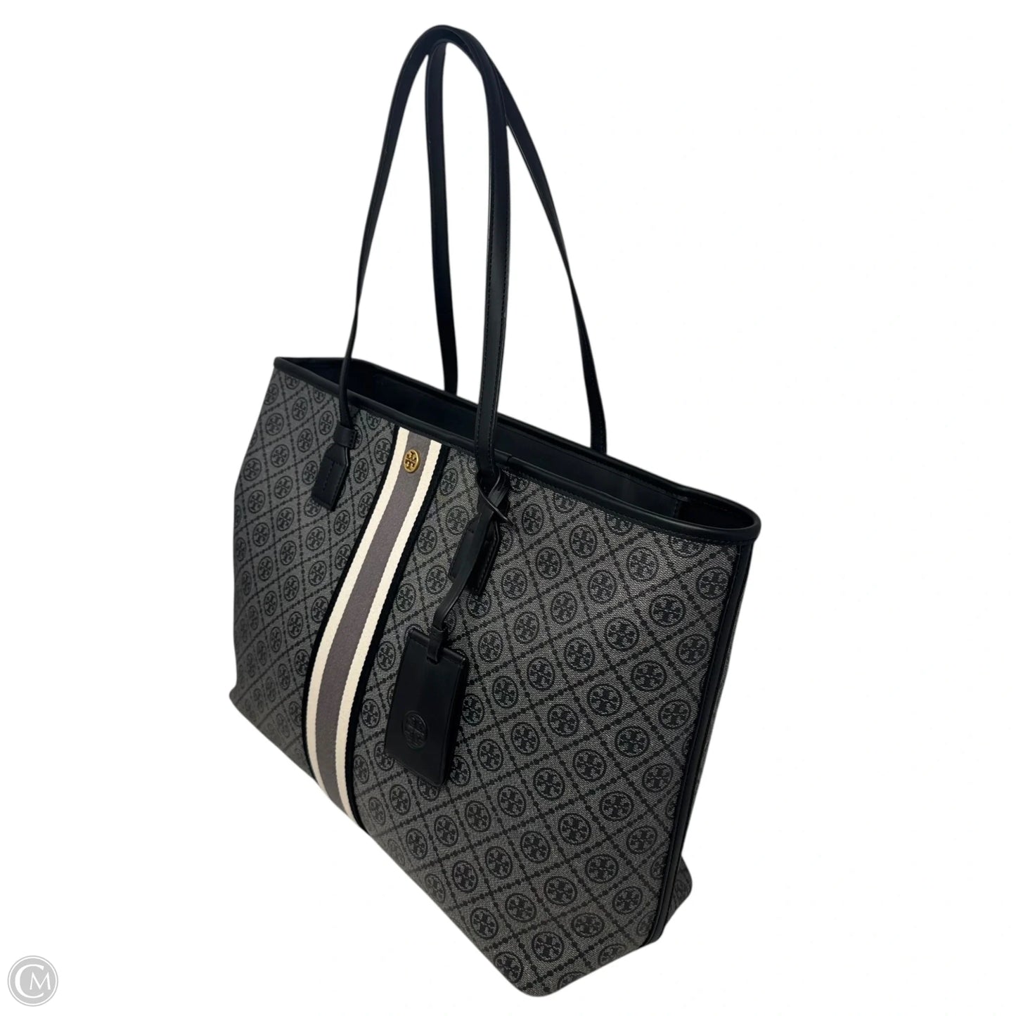 T Monogram Coated Canvas Tote Designer By Tory Burch, Size: Large