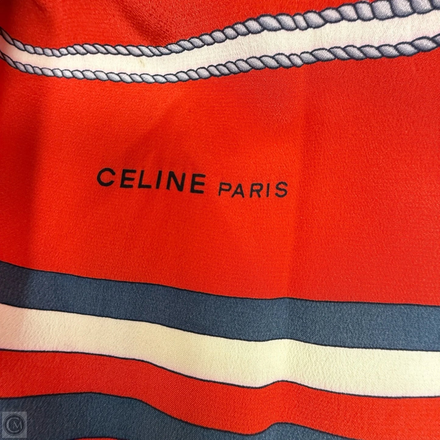 Nautical Themed Red Silk Scarf Luxury Designer By Celine