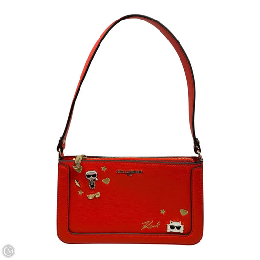 Camille Embellished Shoulder Handbag Designer By Karl Lagerfeld, Size: Small