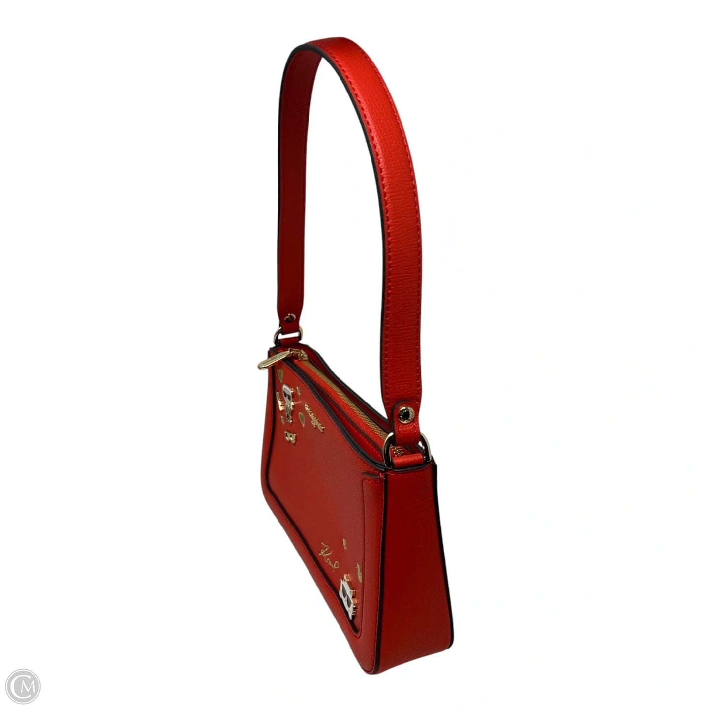 Camille Embellished Shoulder Handbag Designer By Karl Lagerfeld, Size: Small