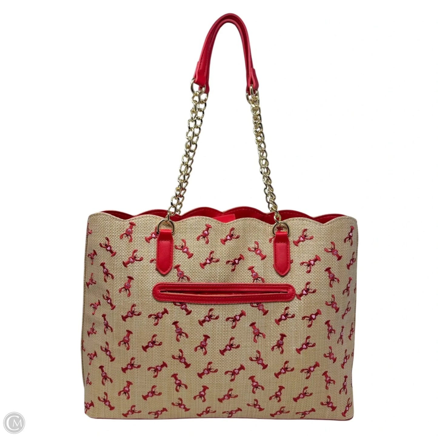 XO Straw Lobster Tote By Betsey Johnson, Size: Large