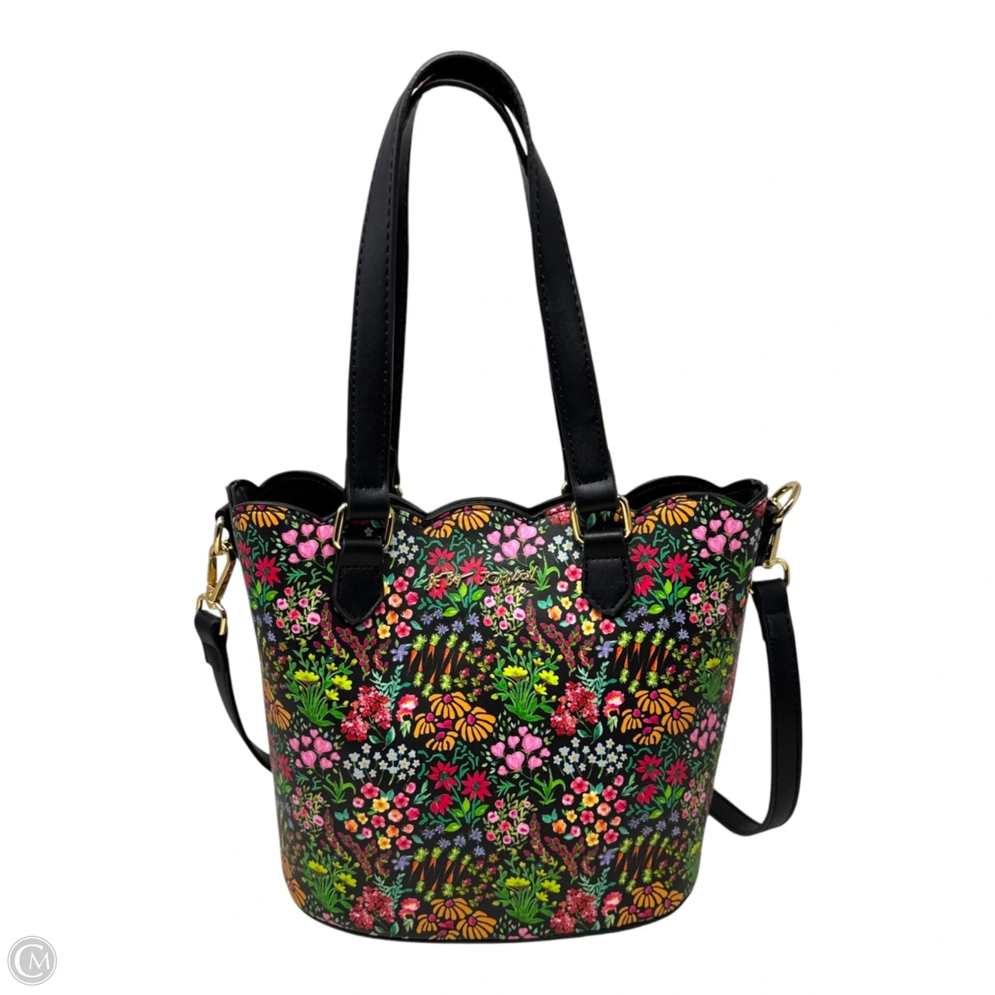 XO Bloom Floral Garden Bucket Bag By Betsey Johnson, Size: Small