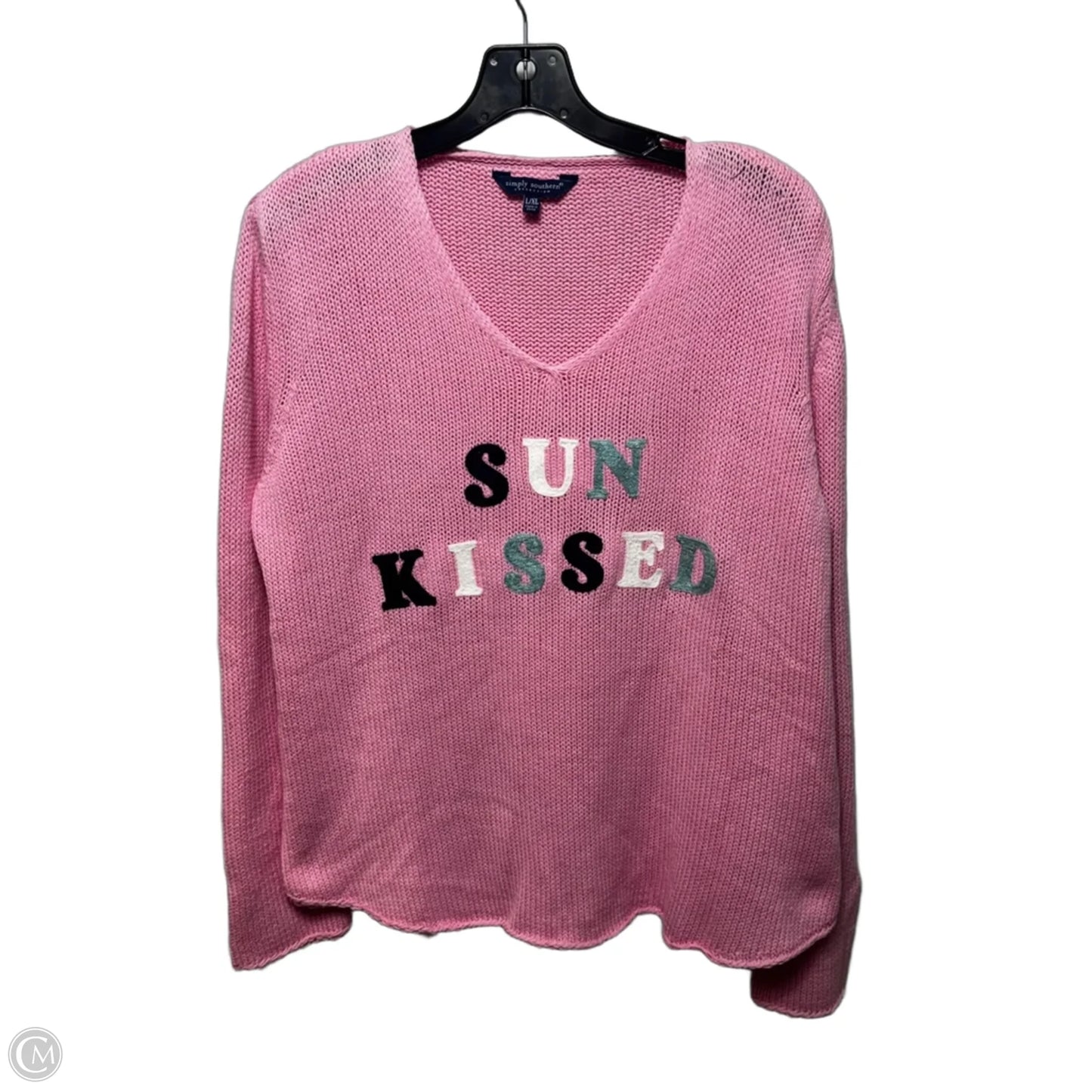 “Sun Kissed” Sweater By Simply Southern In Pink, Size: L