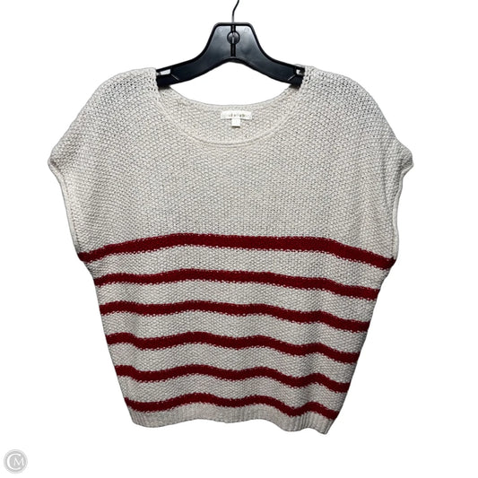 Top Short Sleeve By Moon And Madison In Cream & Red, Size: L