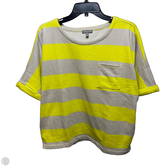 UPF 50+ Top Short Sleeve By Talbots In Tan & Yellow, Size: L