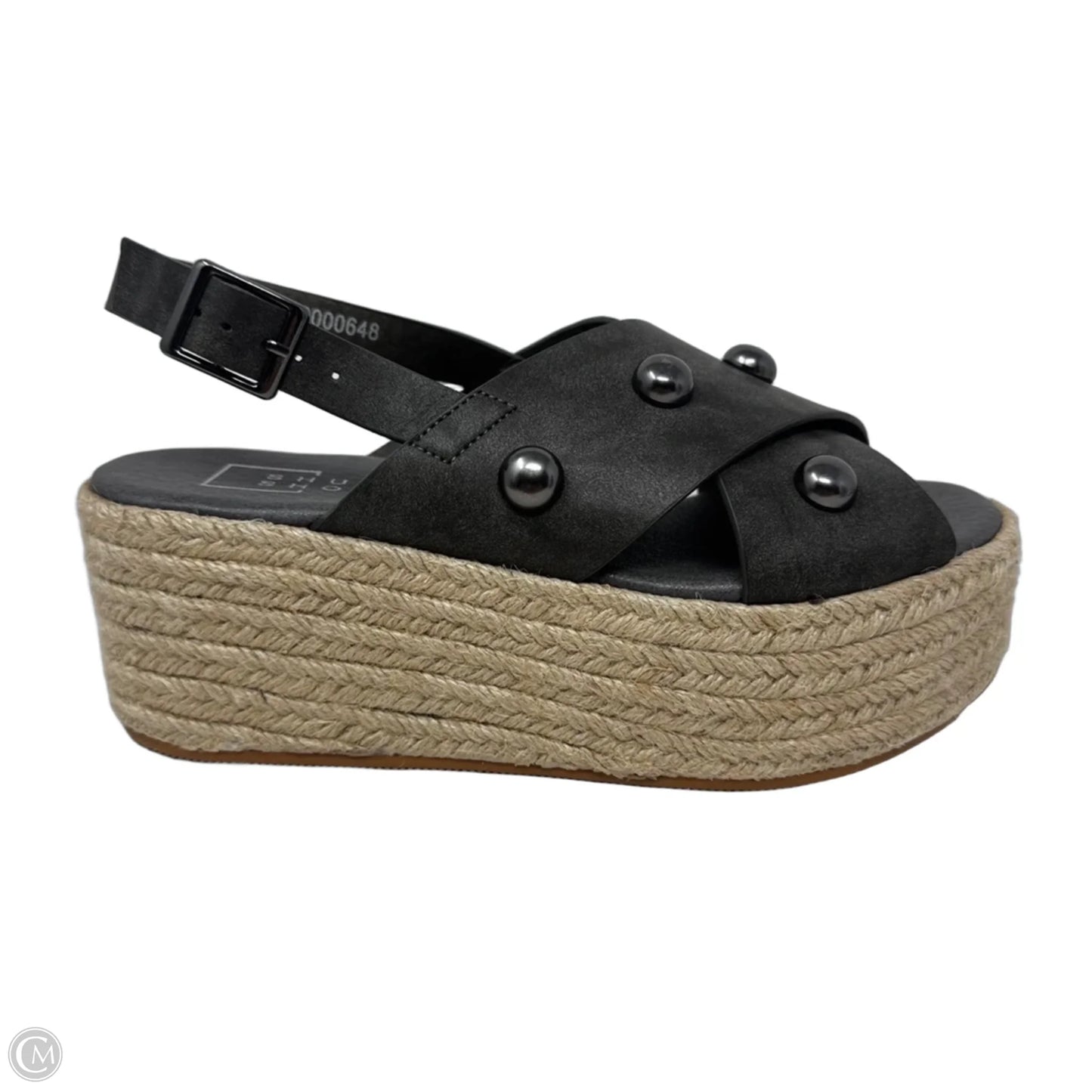 Kylie Stud Espadrille Sandals Heels Wedge By Shu Shop In Grey, Size: 7