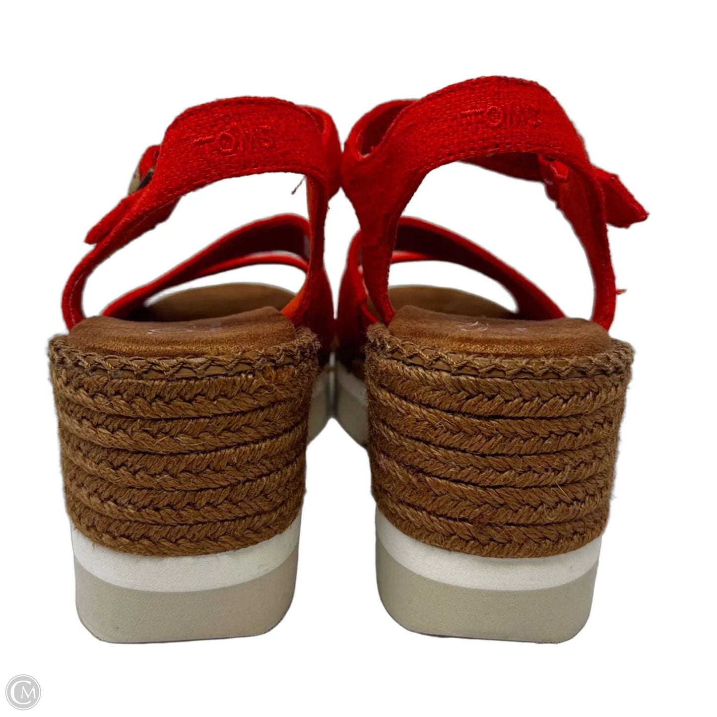 Sandals Heels Wedge By Toms In Orange, Size: 6.5