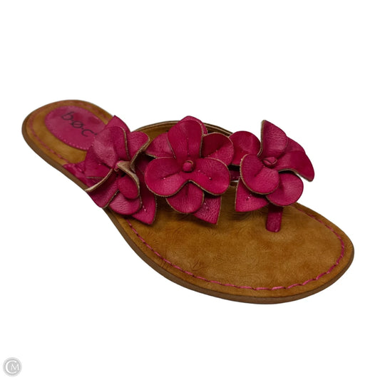 Floral Thong Sandals Flats By Boc In Pink, Size: 7