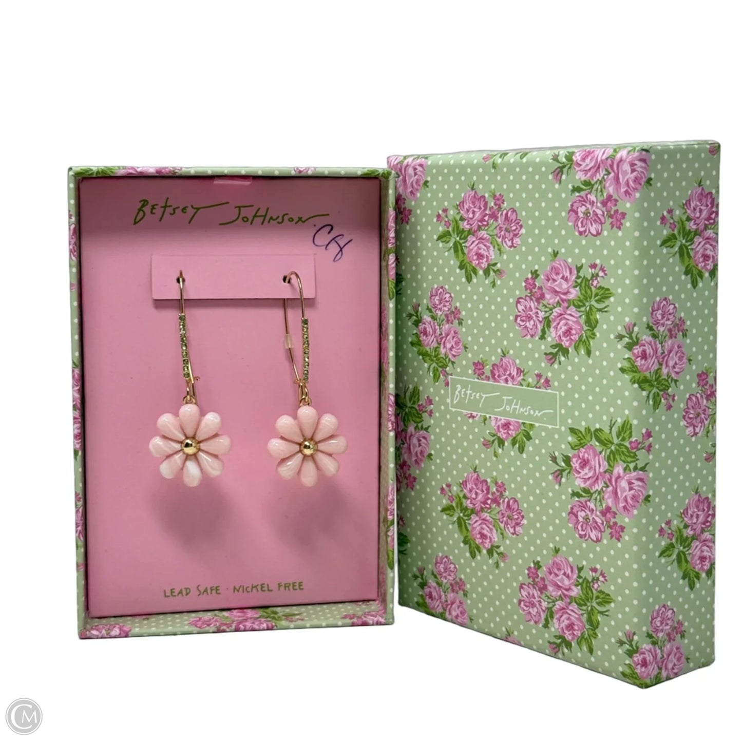 Crystal Flower Dangle Earrings By Betsey Johnson