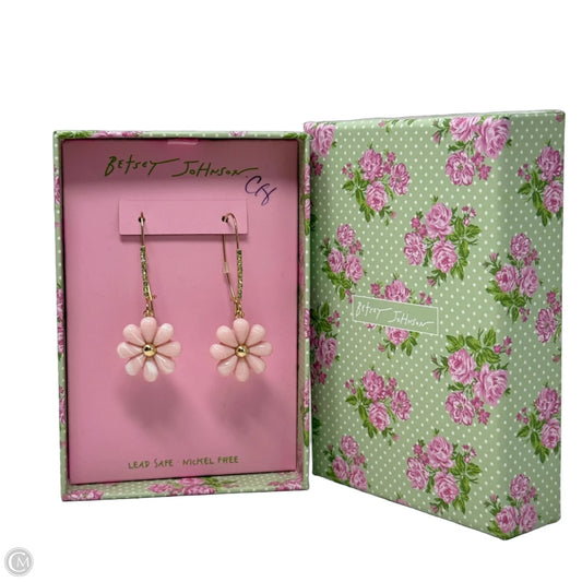 Crystal Flower Dangle Earrings By Betsey Johnson