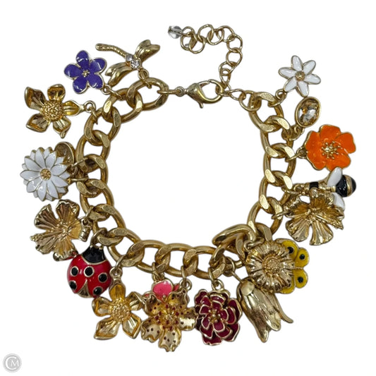 Gold Tone Charm Chain Bracelet
