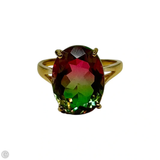 Two Tone Brass Ring Statement, Size: 8