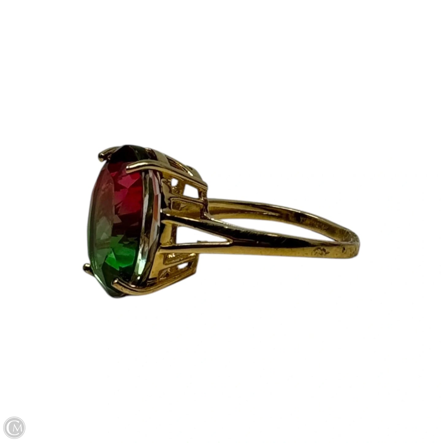 Two Tone Brass Ring Statement, Size: 8
