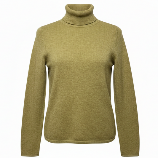 Cashmere Turtleneck Sweater By Bloomingdales In Green, Size: S