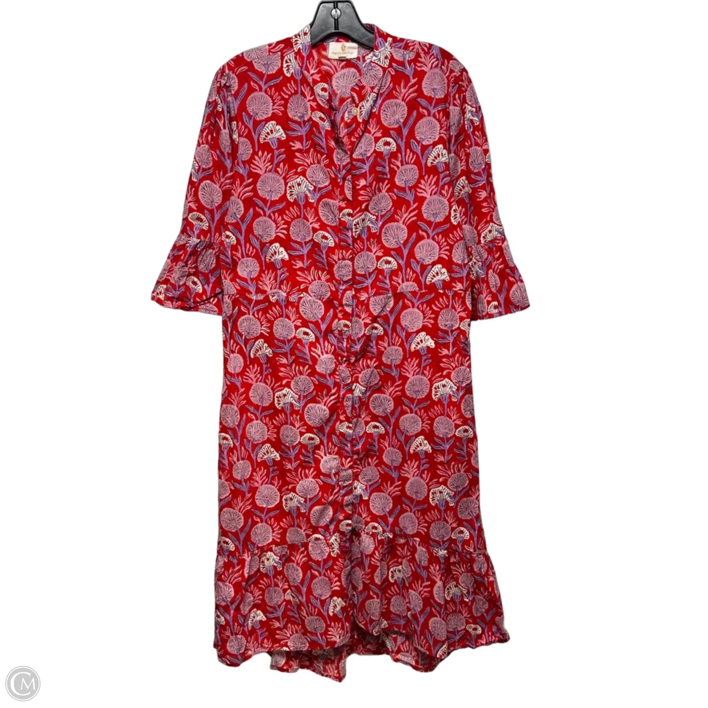 Tori Shirt-Dress Casual Midi By Perry Walker Collective In Floral Print, Size: L (3)