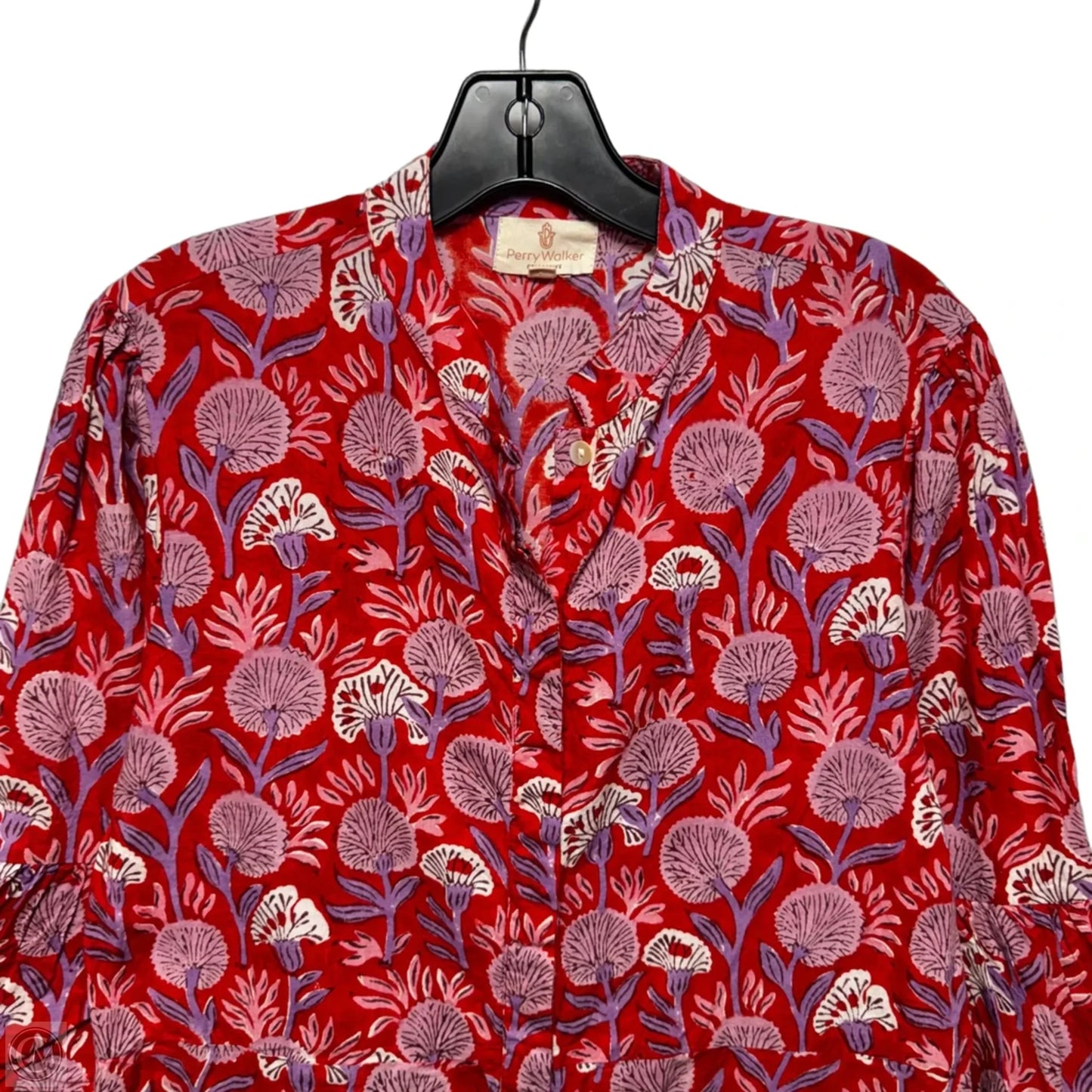Tori Shirt-Dress Casual Midi By Perry Walker Collective In Floral Print, Size: L (3)