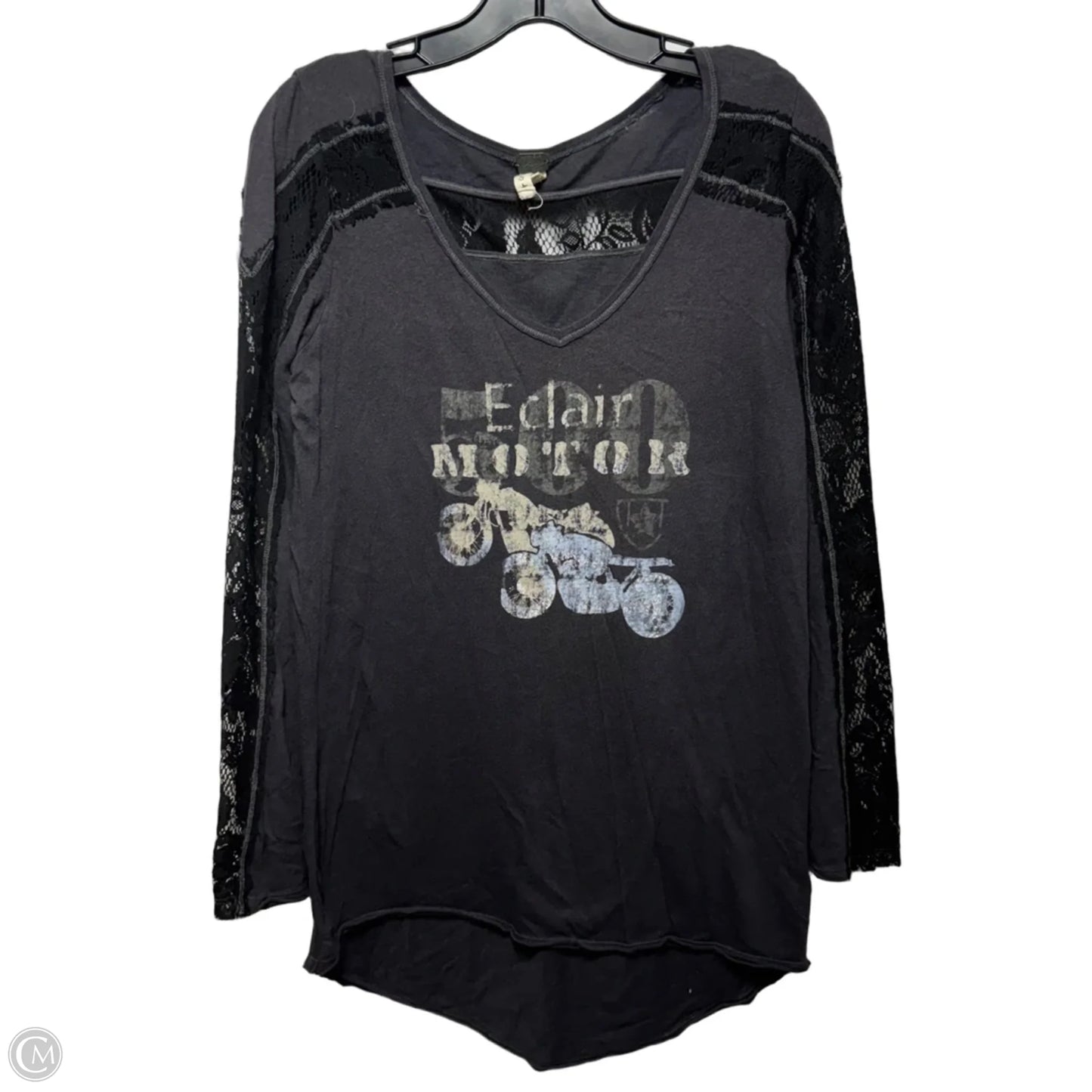 Eclair Motors Lace Trim Top Long Sleeve By We The Free In Black, Size: S