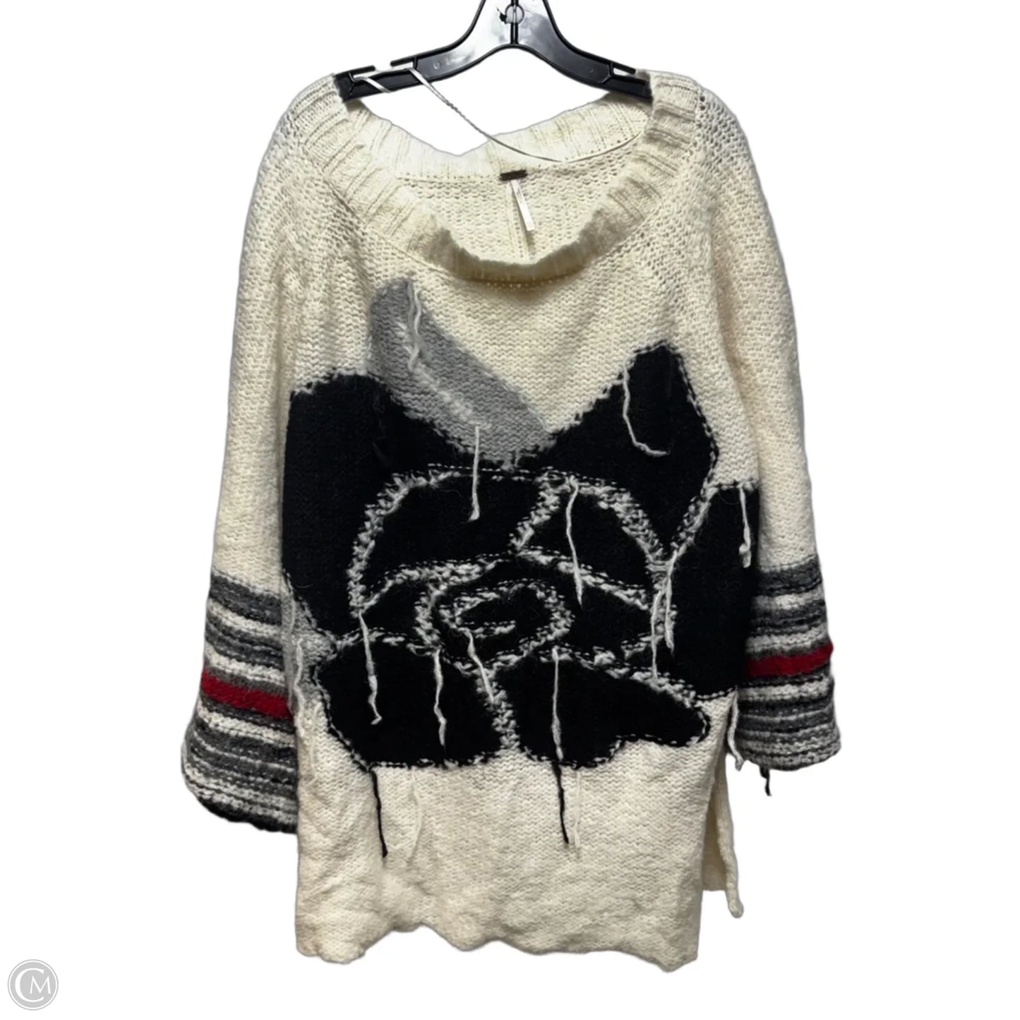 Sweater By Free People In Black & Cream, Size: Xs