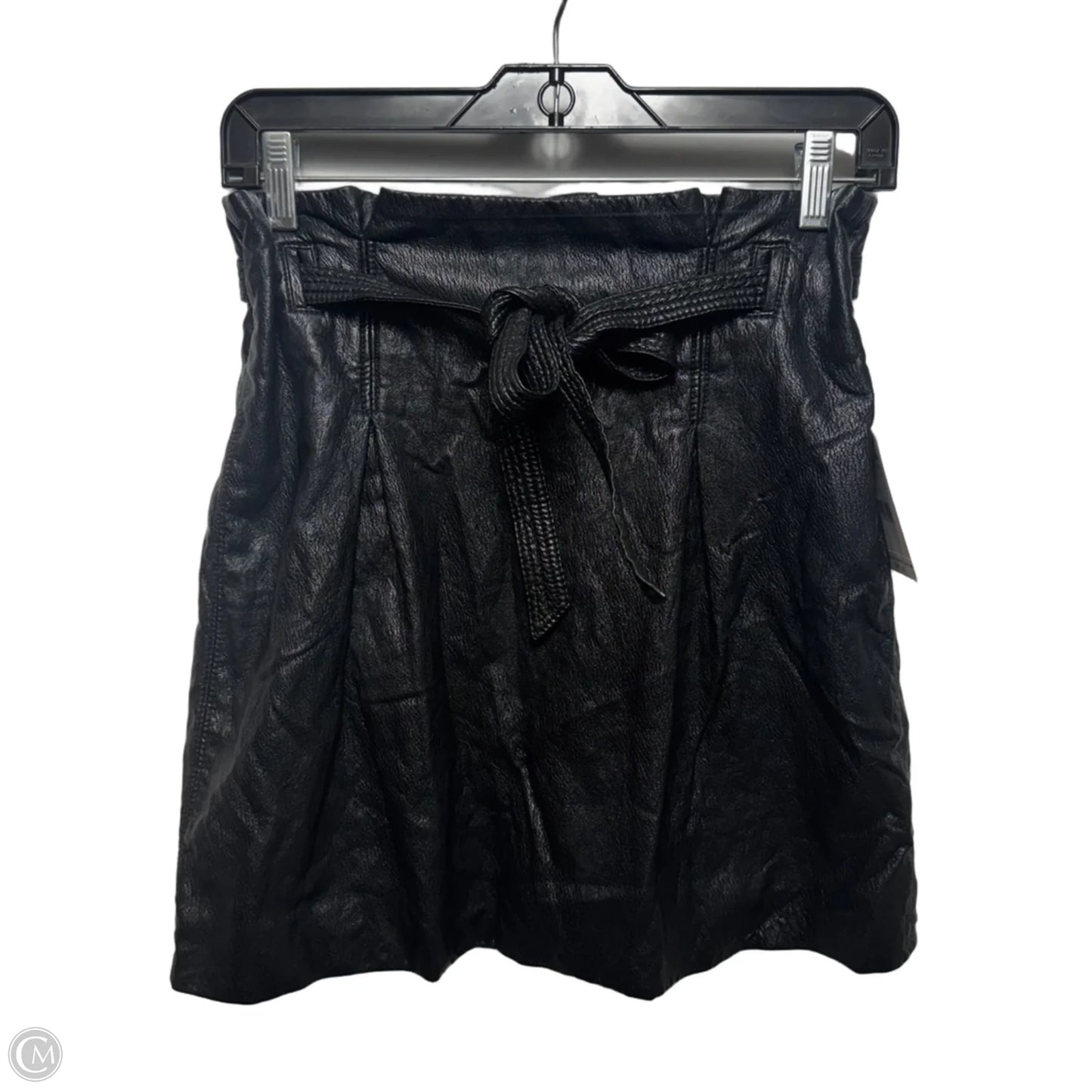 Belted Faux Leather Skirt Mini & Short By Free People In Black, Size: 6