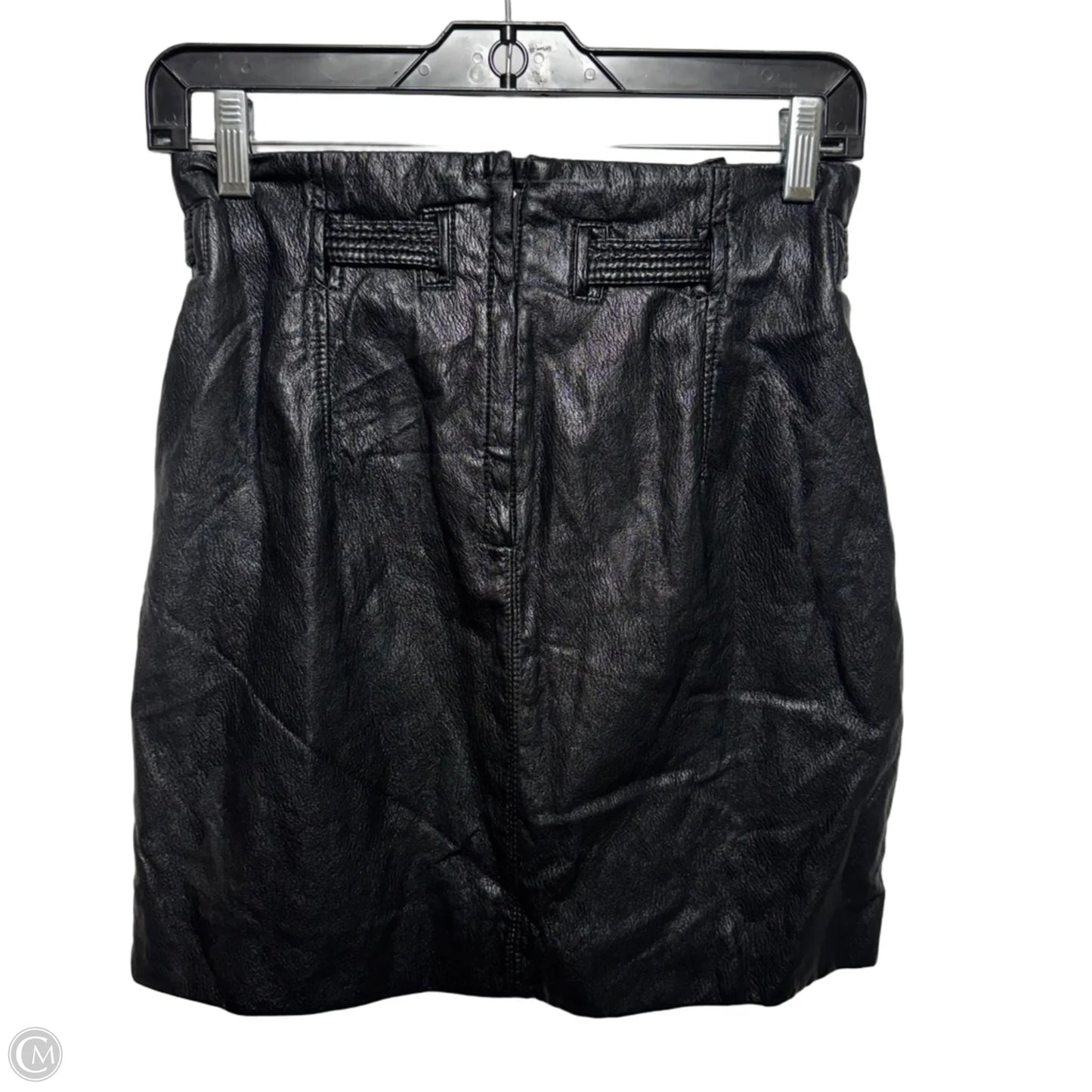 Belted Faux Leather Skirt Mini & Short By Free People In Black, Size: 6