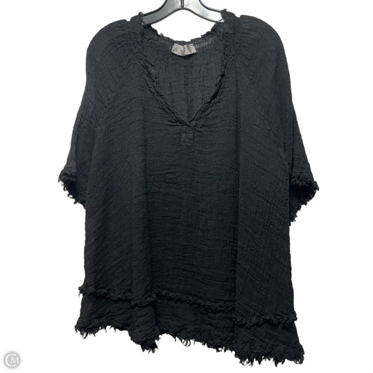 Top Short Sleeve By Tina Stephens In Black, Size: S