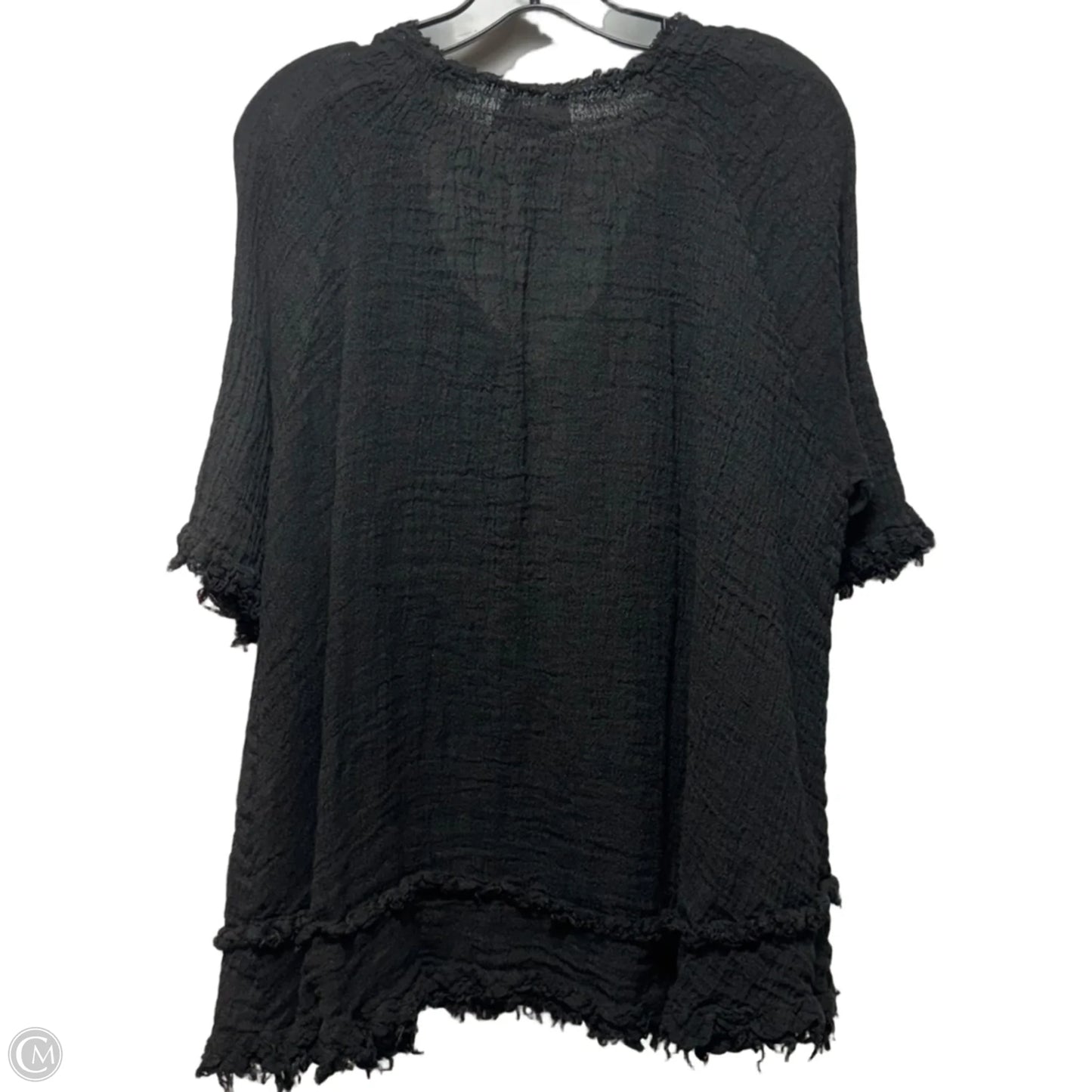 Top Short Sleeve By Tina Stephens In Black, Size: S