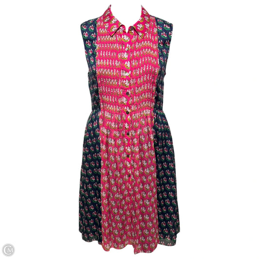 Nieves Silk Pleated Midi Shirt-Dress Designer By Diane Von Furstenberg In Floral Print, Size: M