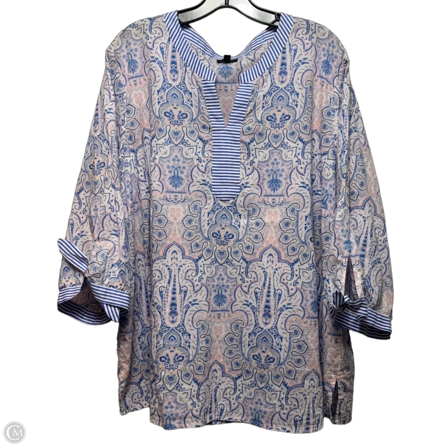 Top 3/4 Sleeve By Talbots In Paisley Print, Size: 3x