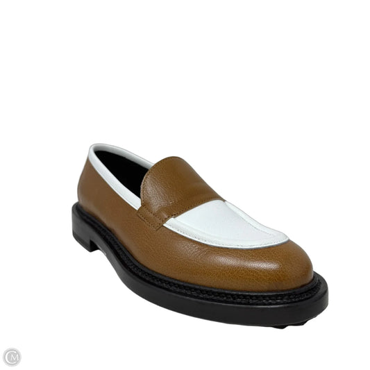 John Leather Loafers By Pierre Hardy In Brown & Cream, Size: 8 (IT 38)