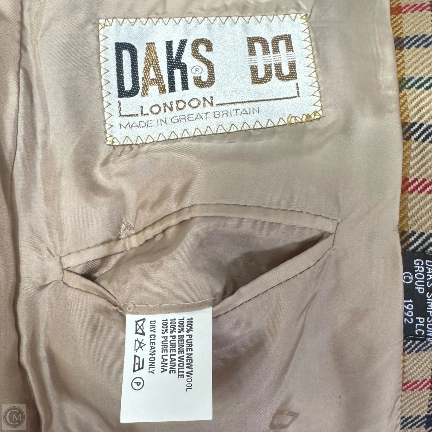 Vintage Wool Blazer By Dak’s In Checkered Pattern, Size: 6