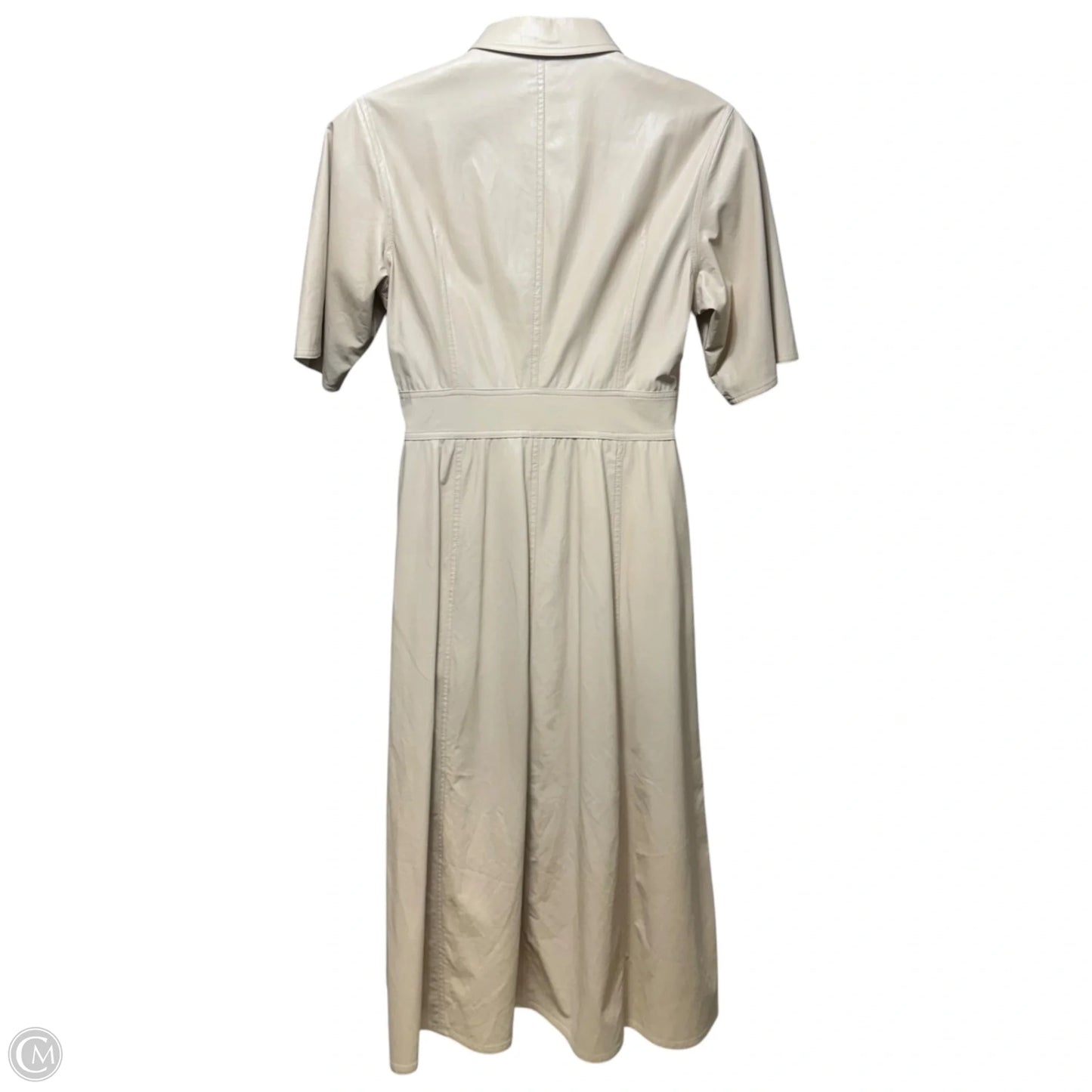 Nahara Faux Leather Shirt-Dress Casual Maxi By Stand Studio In Cream, Size: 12