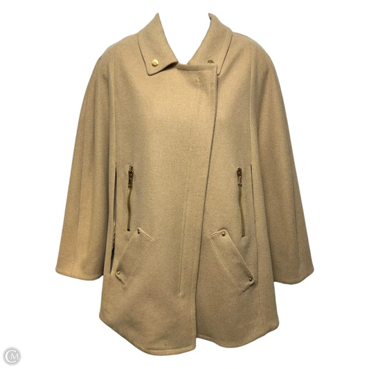 Metallic Wool Cape Coat By Etcetra In Tan, Size: 4