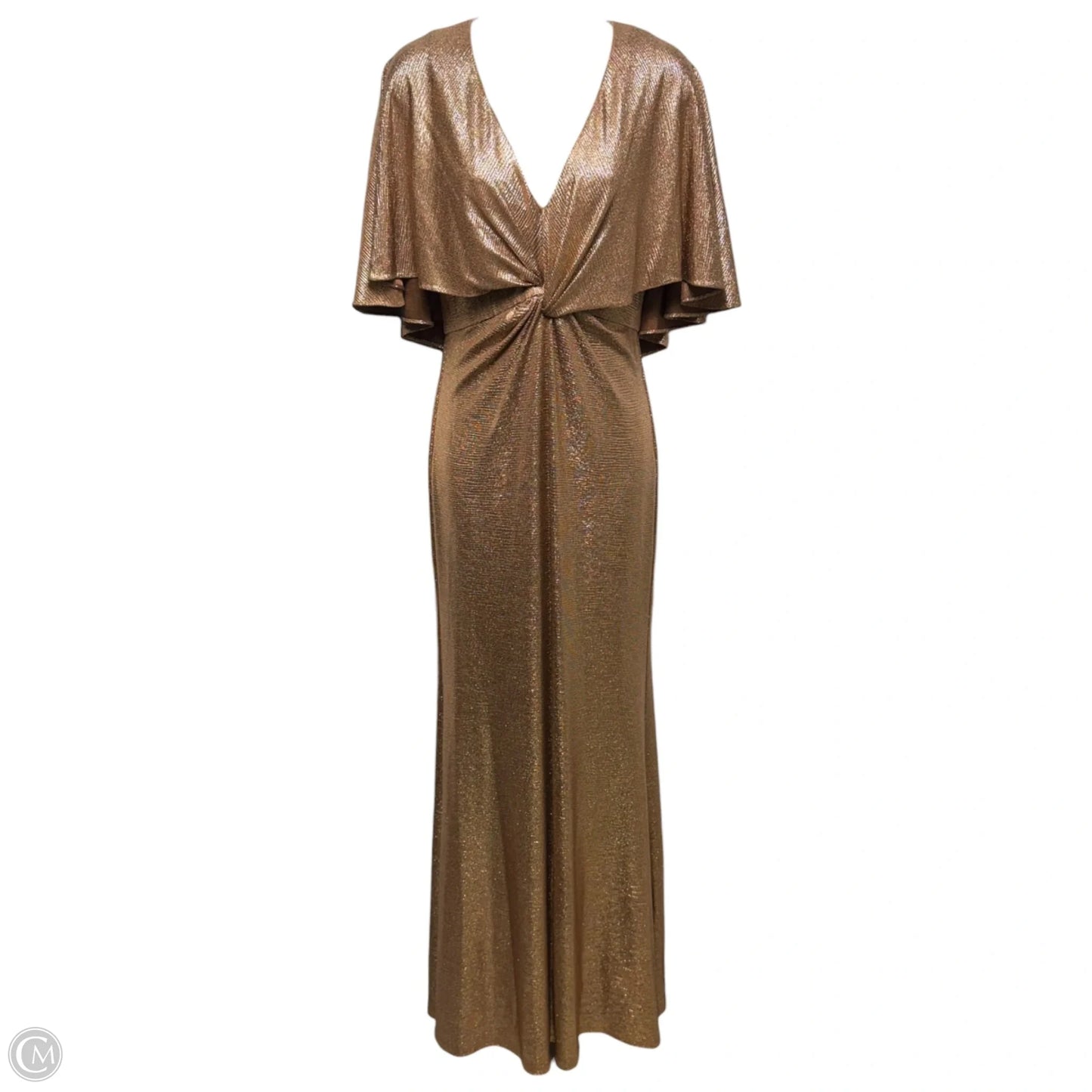 Metallic Twist Dress Party Long By Lauren By Ralph Lauren In Rose Gold, Size: 2
