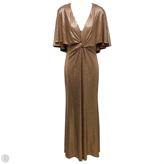 Metallic Twist Dress Party Long By Lauren By Ralph Lauren In Rose Gold, Size: 2