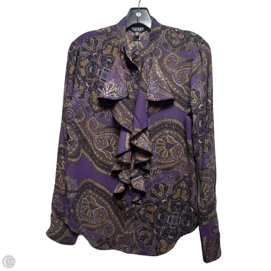 Top Long Sleeve By Lauren By Ralph Lauren In Paisley Print, Size: 2