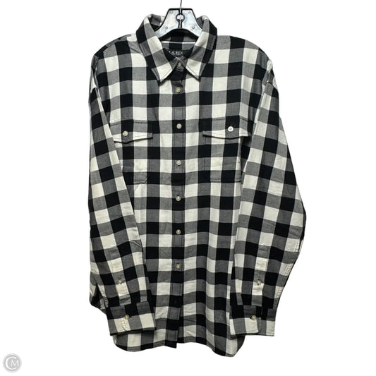 Top Long Sleeve By Lauren By Ralph Lauren In Checkered Pattern, Size: Xl