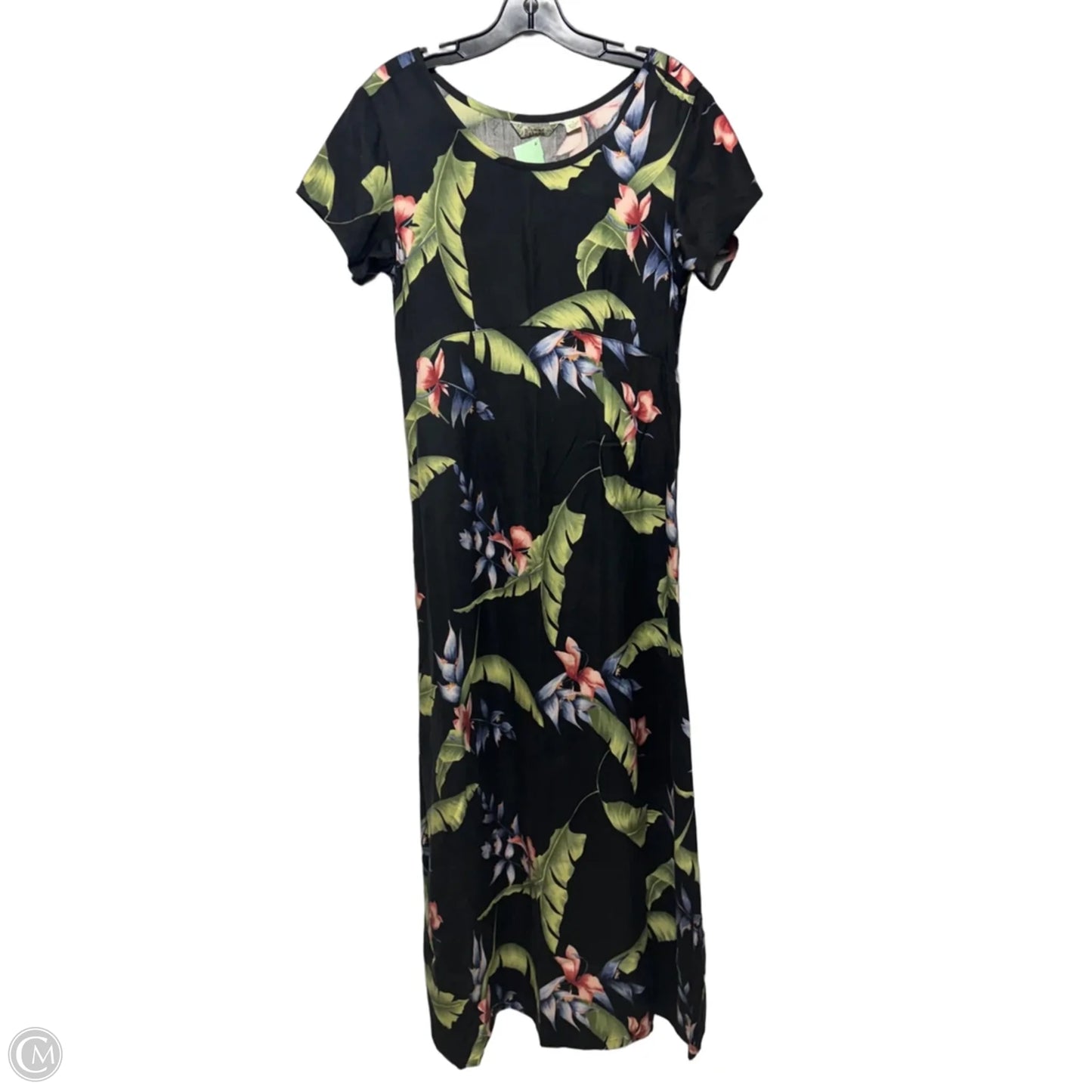 Vintage Silk Dress Casual Maxi By Tommy Bahama In Tropical Print, Size: 8