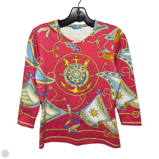 Top Long Sleeve By J Mclaughlin In Nautical Print, Size: Xs