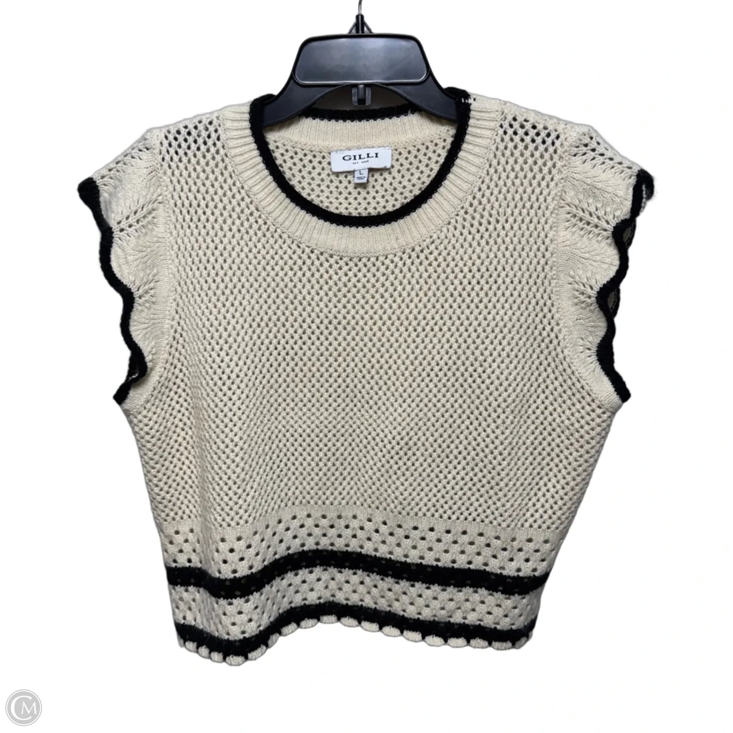 Vest Sweater By Gilli In Cream, Size: L