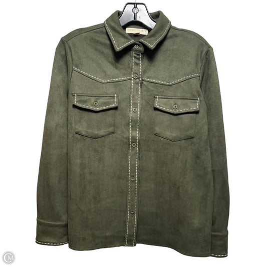 Jacket Shirt By Thirty/Thirty In Green, Size: S
