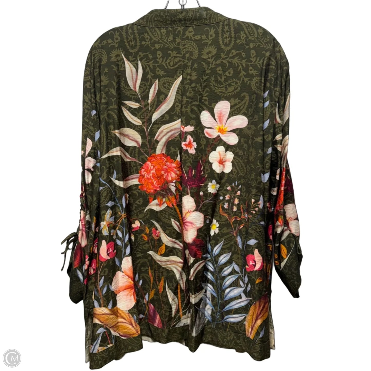 Top 3/4 Sleeve By John Mark In Floral Print, Size: 2x