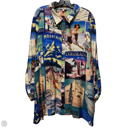 Top Long Sleeve By John Mark In Multi-colored, Size: 2x