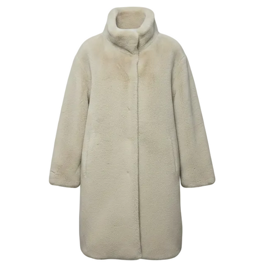 Blair Faux Fur Coat In By Apparis In Latte, Size: XL