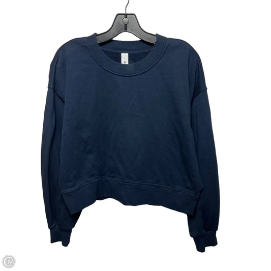 Athletic Crewneck Sweatshirt Top Long Sleeve By Lululemon In Navy, Size: 6